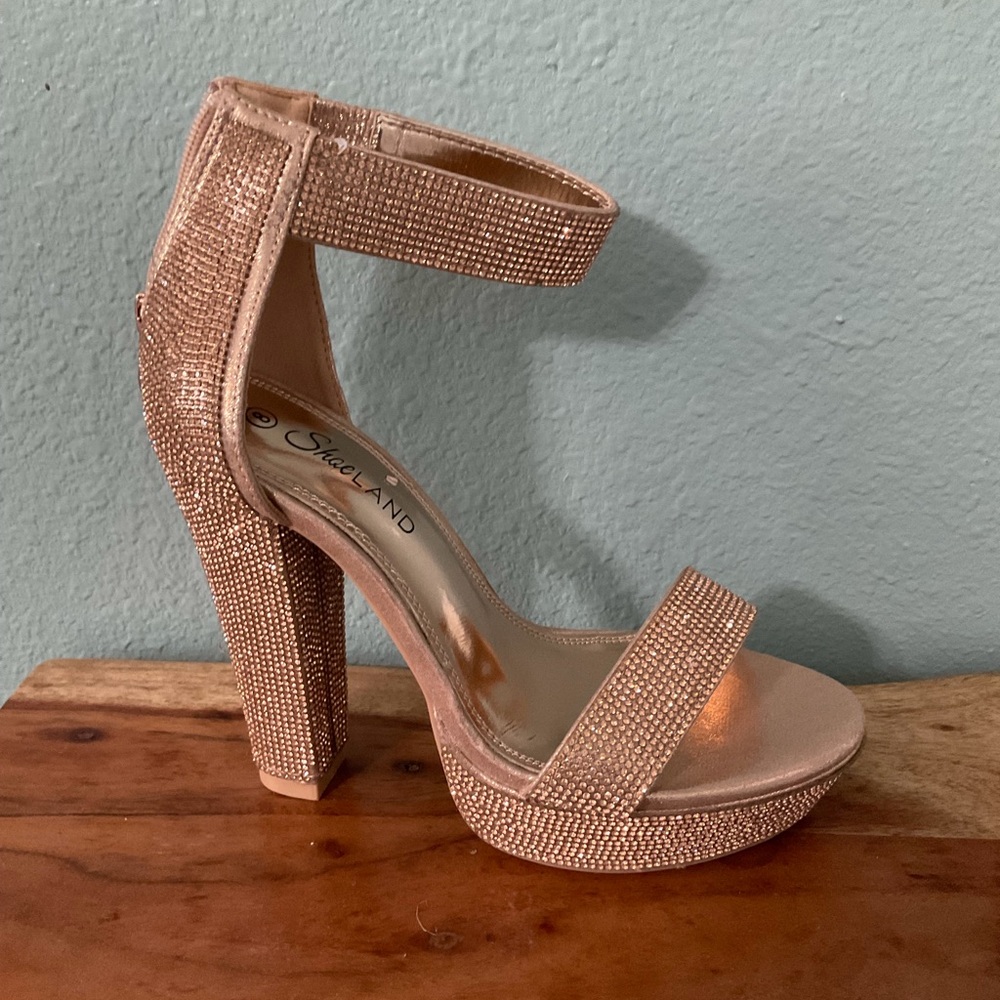 Gold Rhinestone Heels - Picture 3 of 8